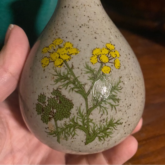 Vintage Small Grey Speckled Floral Takahashi Bud Vase - Picture 7 of 7